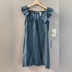 J. Crew Linen Blend Sleeveless Dress- Charcoal Gray